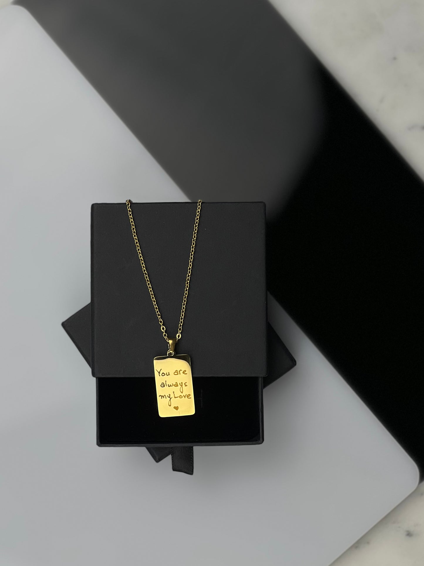 Custom Handwriting / Handdrawing Engraved Necklace, Signature Jewelry, Couple Necklace, Valentines Gift, Memorial