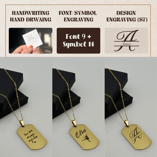 Custom Handwriting / Handdrawing Engraved Necklace, Signature Jewelry, Couple Necklace, Valentines Gift, Memorial