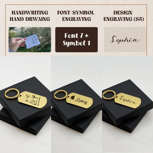 Custom Handwriting / Hand-drawing Engraved Keychain, Gift For Women, Personalized Gift, Best Friends Key Ring, Sisters Engraved Keychain