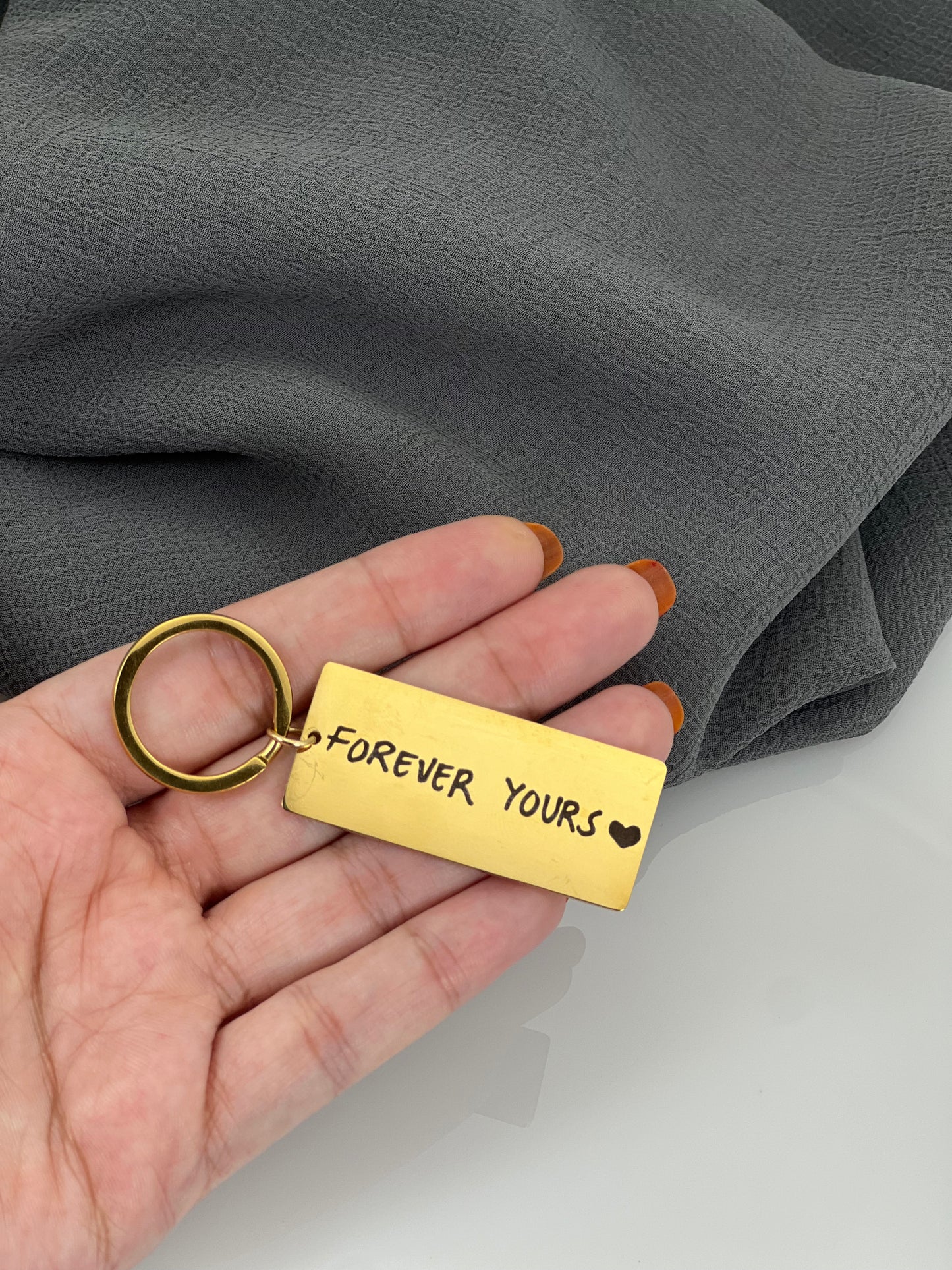 Custom Handwriting / Hand-drawing Engraved Keychain, Gift For Women, Personalized Gift, Best Friends Key Ring, Sisters Engraved Keychain