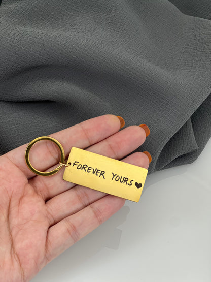 Custom Handwriting / Hand-drawing Engraved Keychain, Gift For Women, Personalized Gift, Best Friends Key Ring, Sisters Engraved Keychain